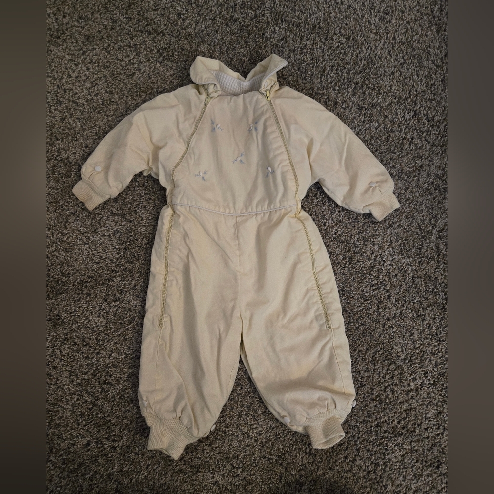ILGWU Vintage Baby Snowsuit Light Yellow